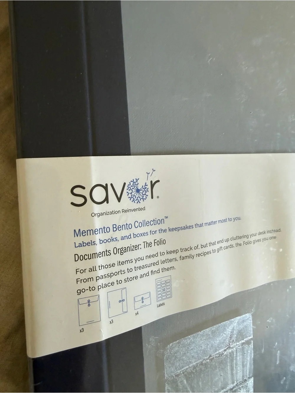 NWT Savor Document Organizer Folio in Slate Gray